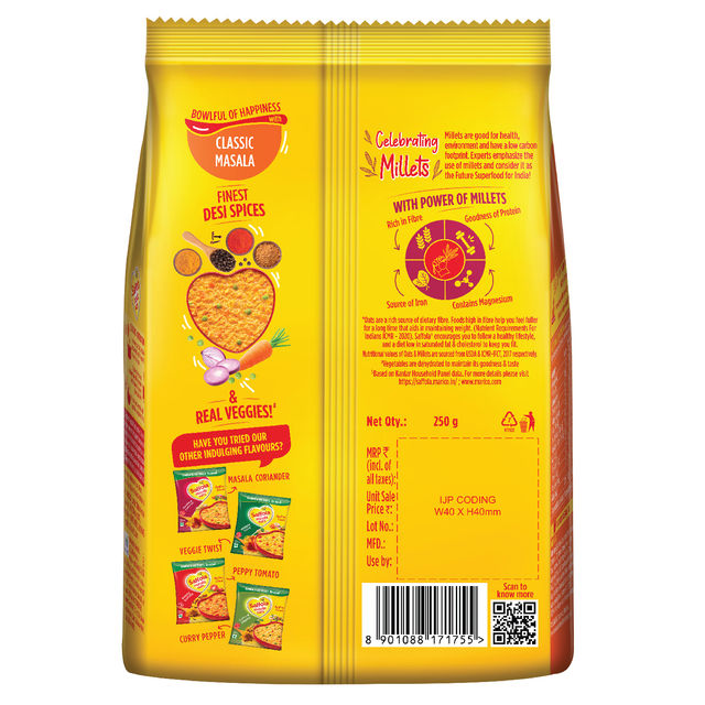 Saffola Masala Oats |Classic Masala | Anytime Snack | Ready in 3 mins | Millets Goodness | 250g