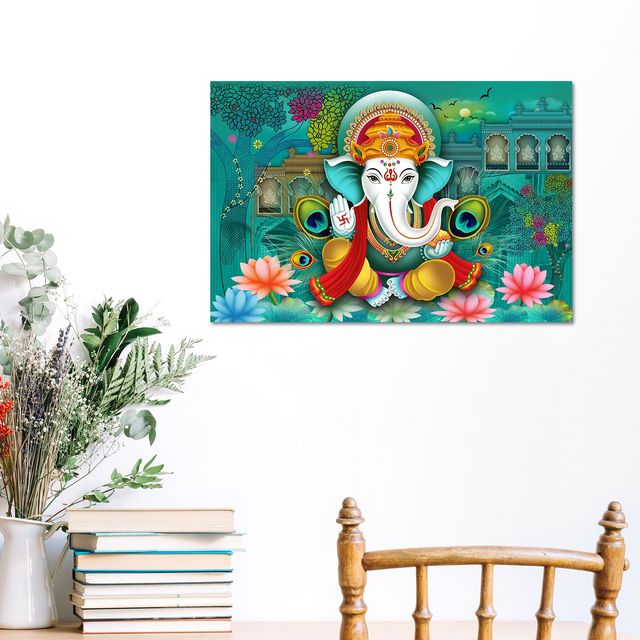 Paper Plane Design Lord Ganesha Hindu Religious Wall Poster | Size 12 x 18 Inch | D21
