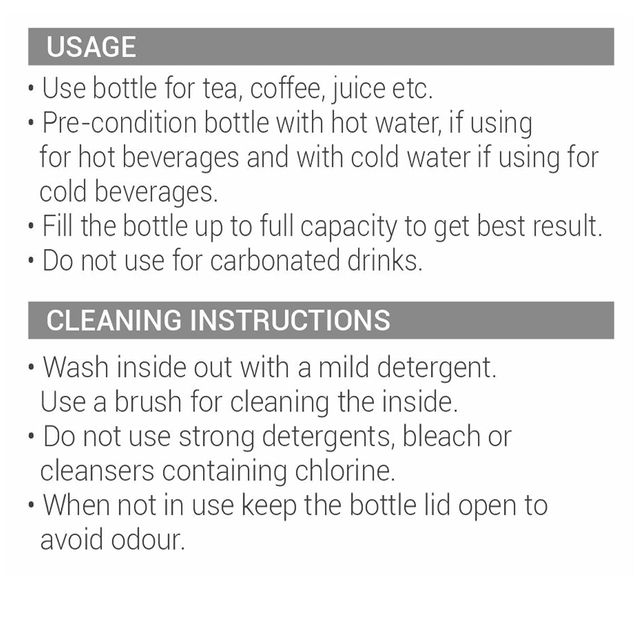 Milton Aura Thermosteel Bottle - 1.05 L | Black | 24 Hours Hot And Cold