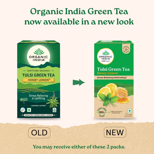 Organic India Tulsi Honey and Lemon Organic Green Tea