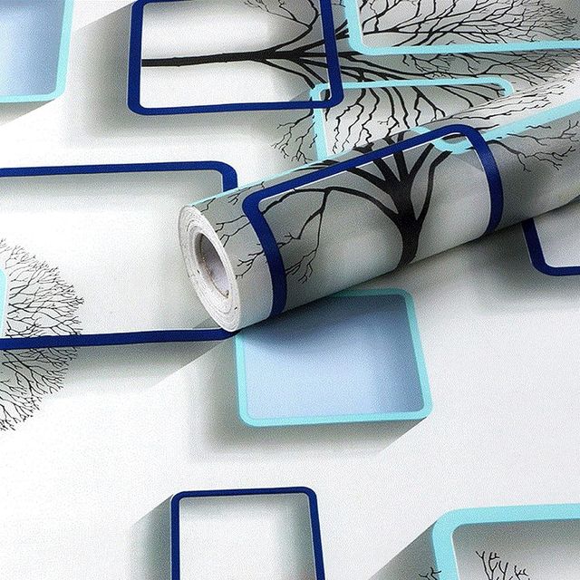 Wollzo Happy Winter Blue Self Adhesive Wallpaper (45 X 500 Cm)