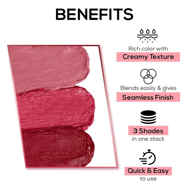 Renee Glam Stack 3-In-1 Lip & Cheek Tint - Pink