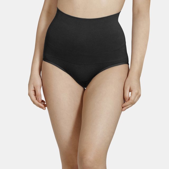 Zivame Women's Tummy Control Midwaist Hipster Panty | Black - S