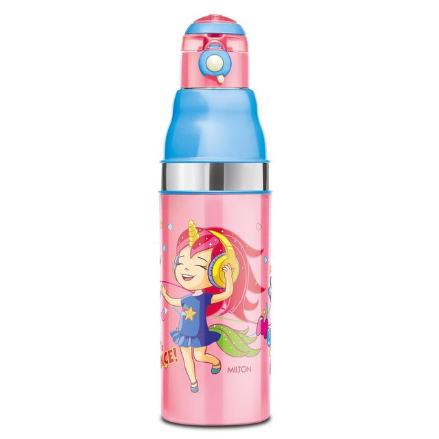 MiLiteron Kool Stunner 600 Kids Plastic Insulated Water Bottle | 520 ml | Pink