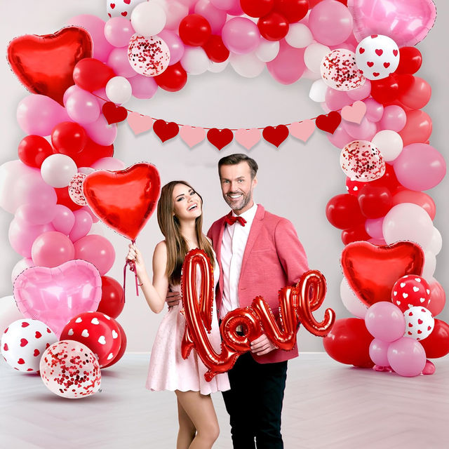 Party Propz Happy Valentine's Day Combo Pack of 81
