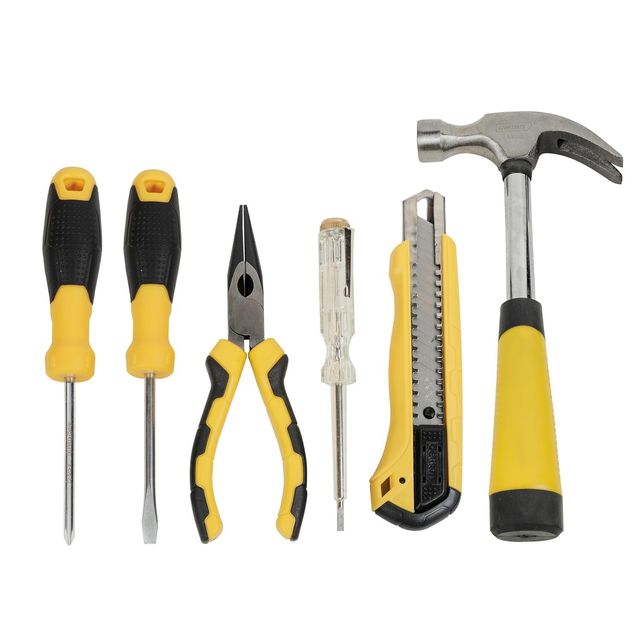 Spartan 18 In 1 Hand Tool Set With Screwdriver, Hammer, Measuring Tape, Allen Key, Cutter & Pliers