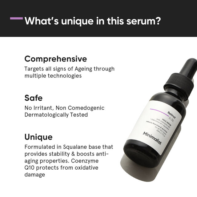 Minimalist 0.3% Retinol Face Serum For Anti Ageing