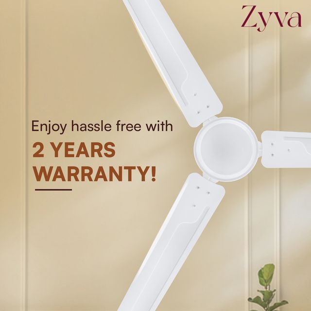 Ivas Zyva Ceiling Fan, 1200mm, 400 RPM, Star Rated, White