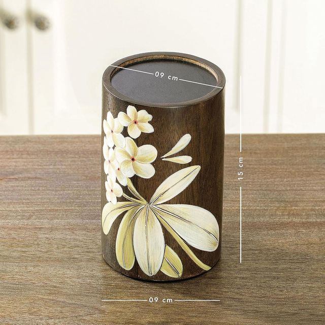 Ellementry Frangipani Wooden Candle Holder | Large