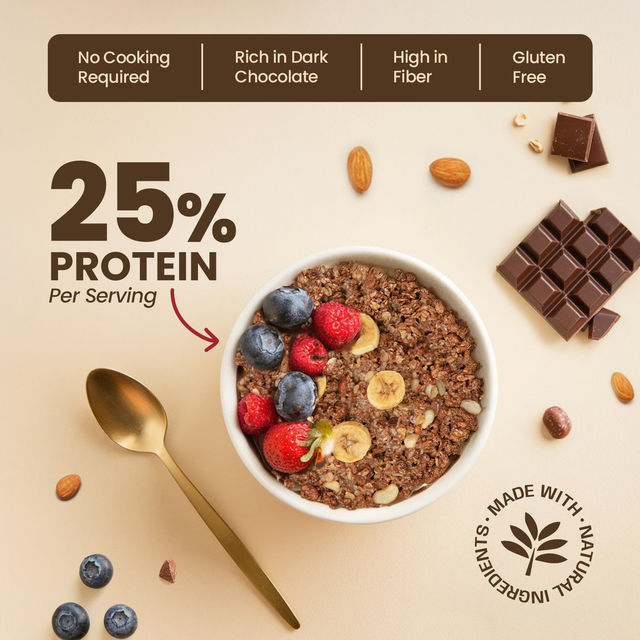 Pintola High Protein Oats Dark Chocolate With Almonds Raisin Pumpkin And Chia Seeds