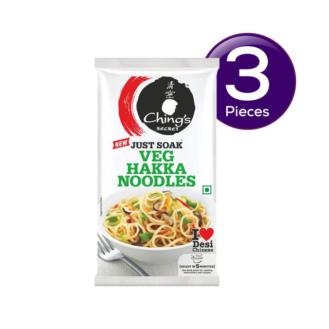 Ching's Secret Veg Hakka Noodles | Cooks In 5-7 mins | Just Soak and Drain 140 g Combo