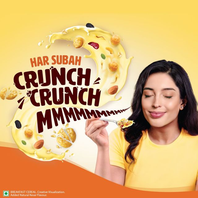 Saffola Muesli Kesar Crunch With Flavour Pops, Fruits, Nuts, Seeds, Millets (15 In 1)