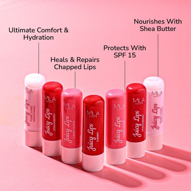 Mila Beaute Juicy Lip Balm Cherry Upto 12 Hrs Moisturisation & Tint Spf15