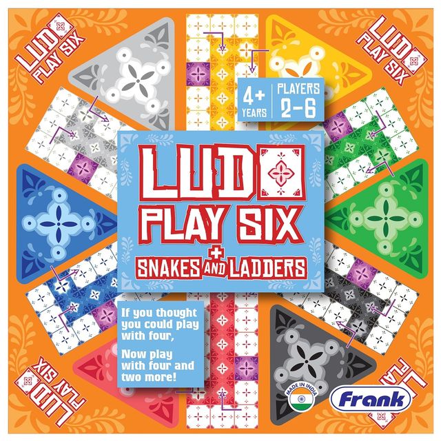 Frank Ludo Play Six, And Snakes And Ladders - For Upto 6 Players