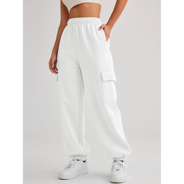 Q-rious Women's Urbanease Cargo Joggers | AMZ-17 | White - 32
