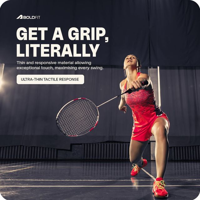 Boldfit Badminton Grip Multicolor Anti Slip Perforated Tennis Racket Grip Po5