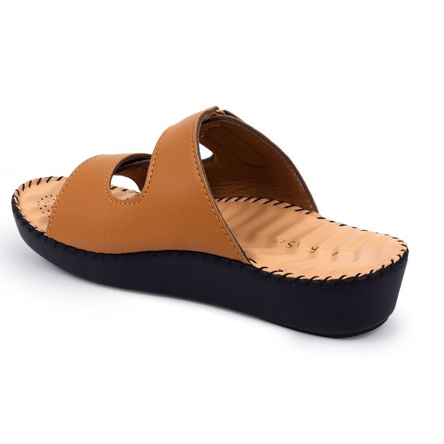 Trase Casual Women's Sandals | Comfortable Slip-On Design - Tan | 5 UK