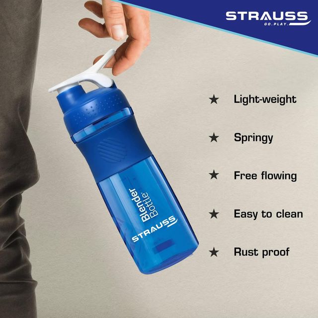 Strauss Blender Shaker Bottle 760 ml, (Blue)