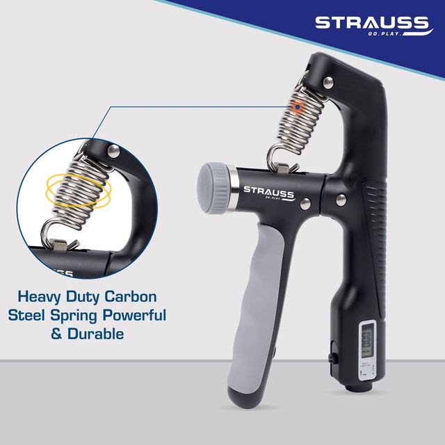 Strauss Adjustable a Shape Hand Grip With Counter | Black