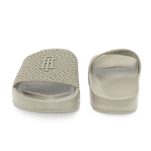 Red Tape Men's Sliders Flip-Flops | Lightweight Comfort | Flexible Support | Beige | Size 9