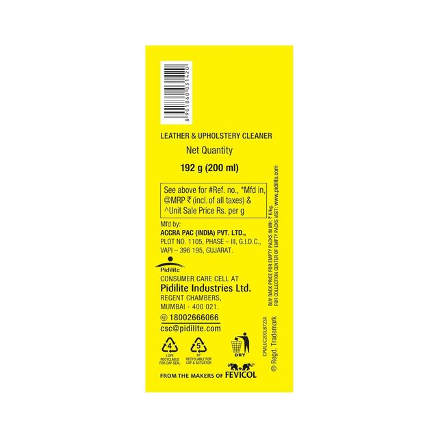 Motomax Leather & Upholstery Cleaner 200 ml, Perfect for Car Seats, Interiors, Vinyl, Carpets