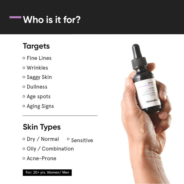 Minimalist 0.3% Retinol Face Serum For Anti Ageing
