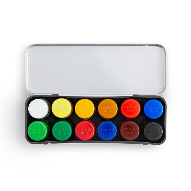 Camel Student Poster Colours Assorted Tin Pack Of 12 Shades