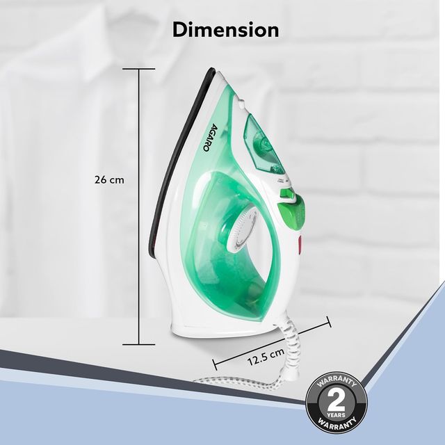 Agaro Regal Steam Iron, 1200W, Fast Heating,Swivel Cord, Spray Steam/Dry Function, 200 Ml Tank