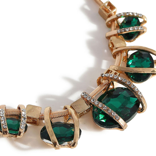 Sohi Green Drops Dainty Necklace