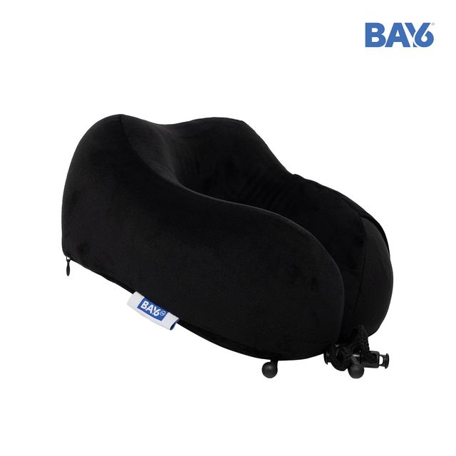 BAY6 Unisex Memory Foam Neck Pillow | Black