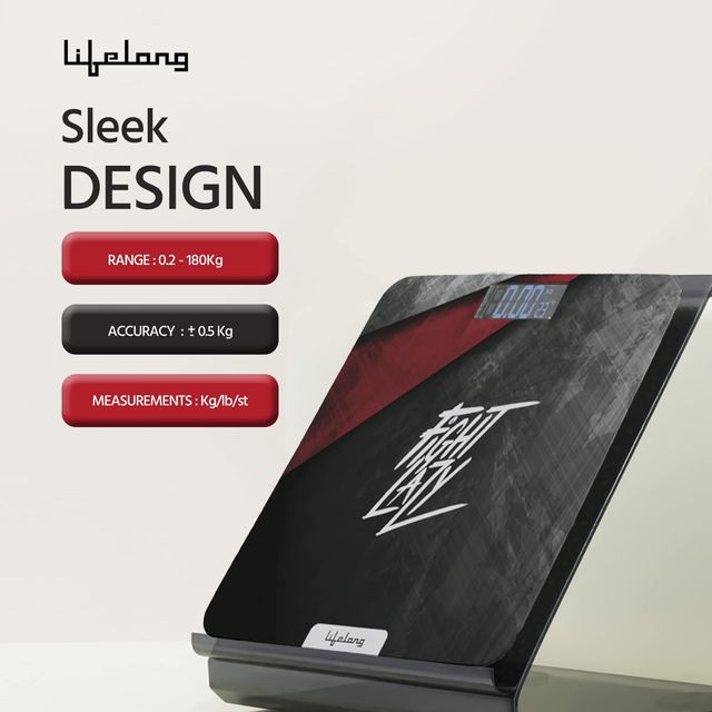 Lifelong Fight Lazy Series Weighing Scale -Digital Weight Machine | Tempered Glass