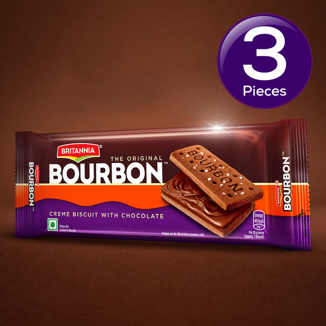 Britannia The Original Bourbon - Creme Biscuit with Chocolatey Indulgence in Every Layer 150 g Combo