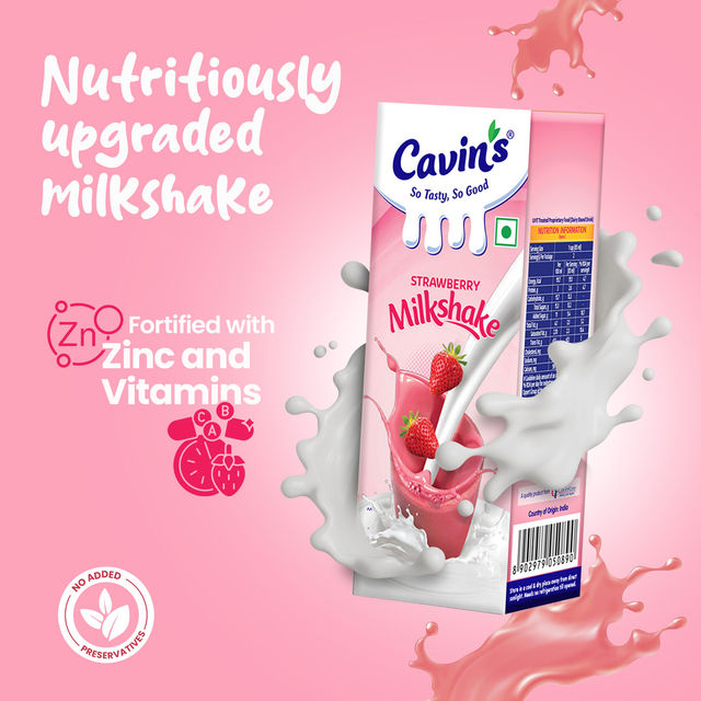 Cavin's Strawberry Milkshake Tetrapack 180 ml Combo