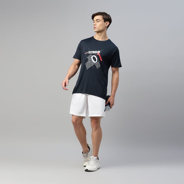 Dida Men's Dry Fit Sports T-Shirt | Comfortable and Stretchable | Navy - XXL
