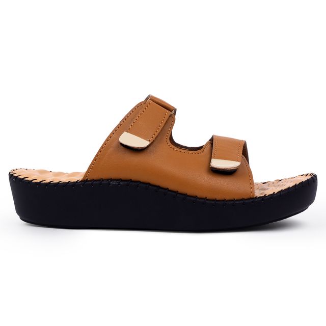 Trase Casual Women's Sandals | Comfortable Slip-On Design - Tan | 5 UK