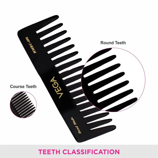 VEGA Shampoo Hair Comb - Large Hmbc-406 | Black
