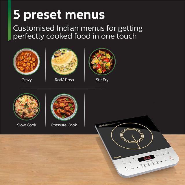 Philips Viva 2100 Watt Induction Cooktop - Soft Touch Button-HD4928