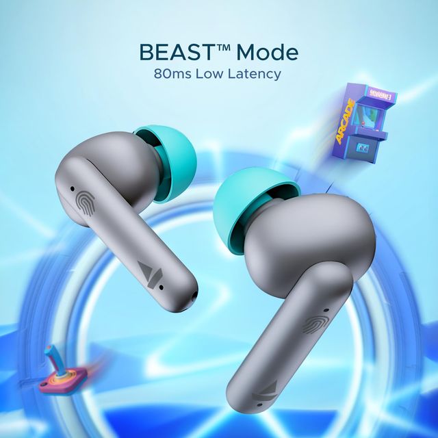 boAt Airdopes 148 Tws Earbuds W/ 42h Playtime, Low Latency Mode for Gaming, Enx Tech(Cyan Cider)