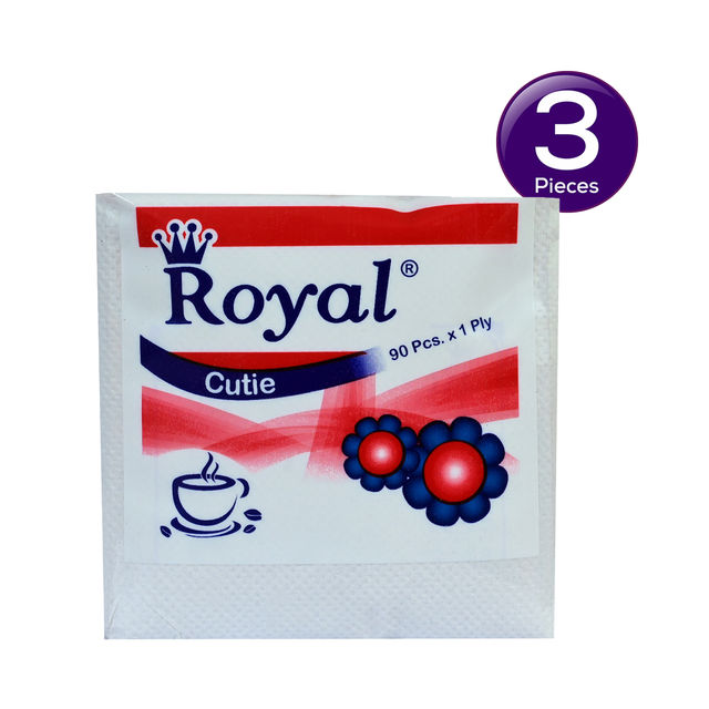 Royal Tissue Paper Cutie Napkin 90 Pulls - Pack of 3
