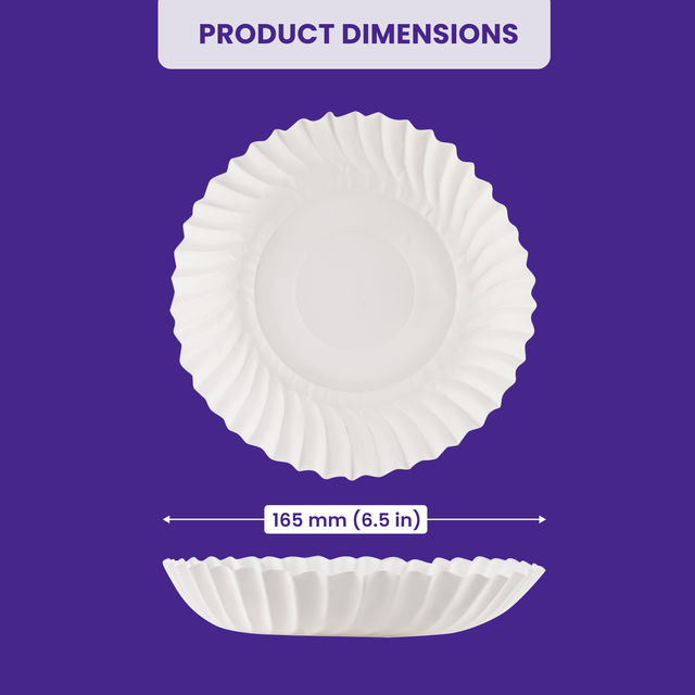 BAY6 Plain Paper Plate - 7 Inch - Pack of 50