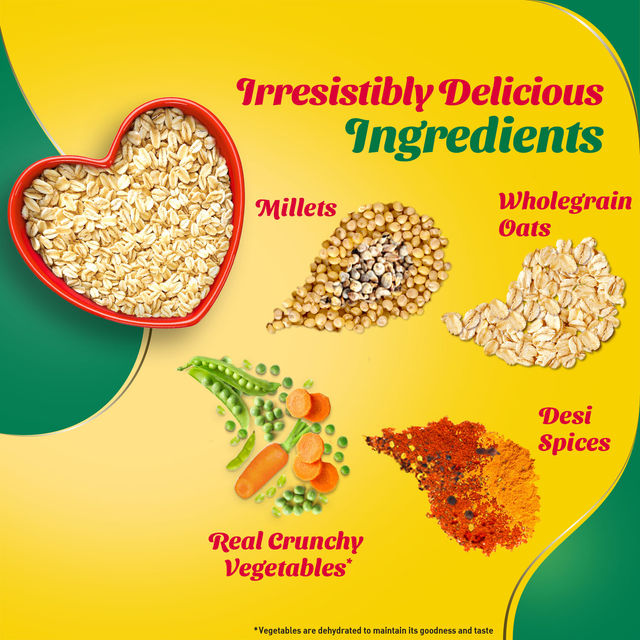 Saffola Masala Oats | Veggie Twist | Anytime Snack | Ready in 3 mins | Millets Goodness |1kg