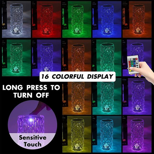 DesiDiya 16 Color Changing Crystal Lamp