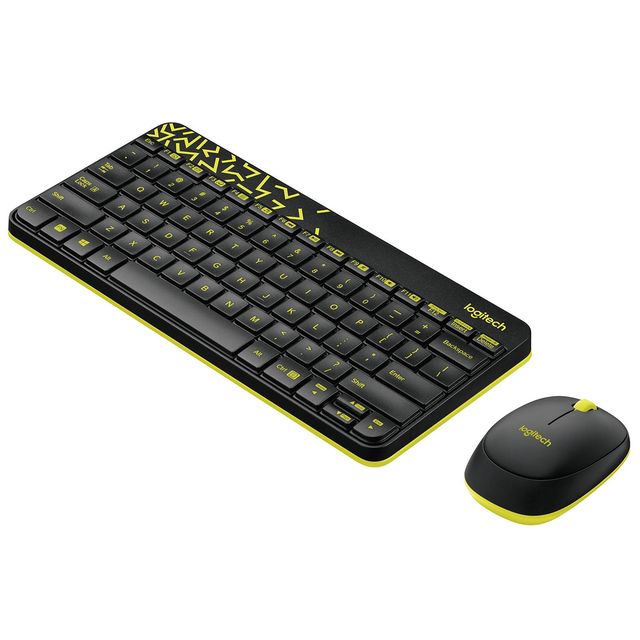 Logitech Mk240 Wireless Keyboard And Mouse Combo-Black/Yellow