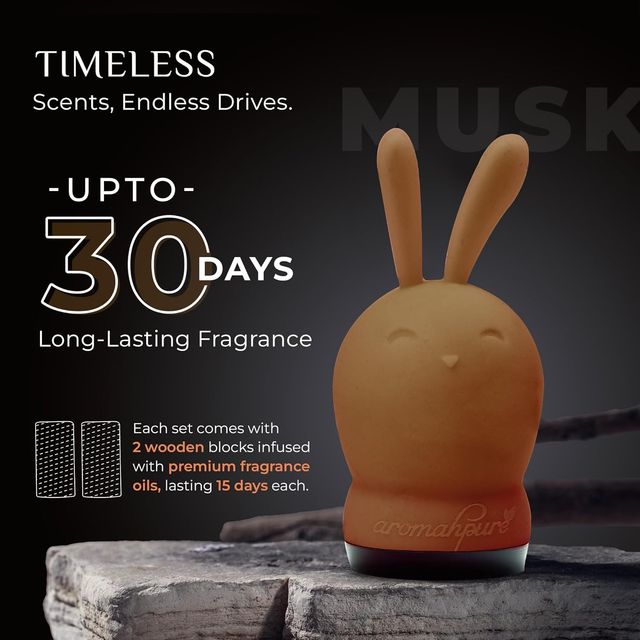 Aromahpure Hunny Bunny Car Air Freshner - Musk 1 pc X 2 Combo