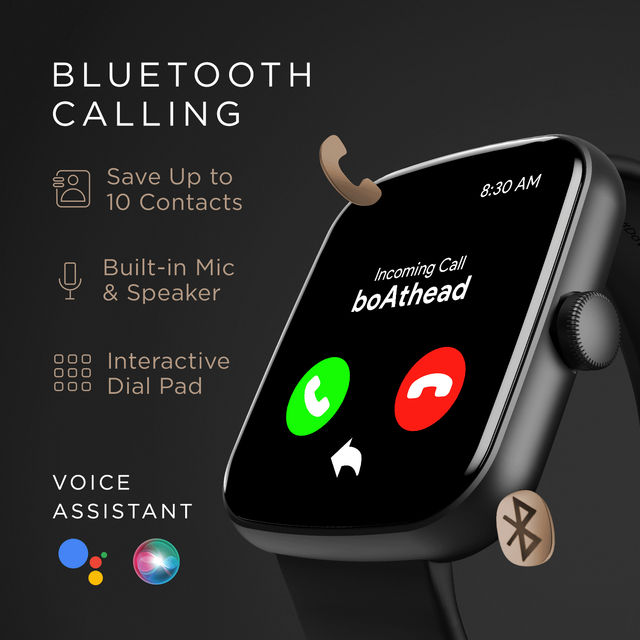 boAt Wave Lynk Voice Smartwatch | 1.69" Display | BT Calling | 7 Days Battery - Active Black