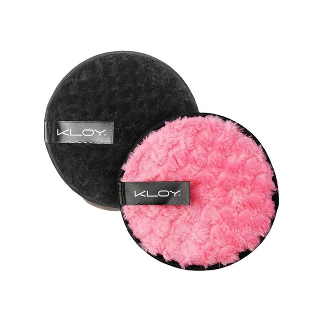 Reusable Multipurpose Makeup Removal Facial Cleansing Pads (Pack of 2), Pink & Black