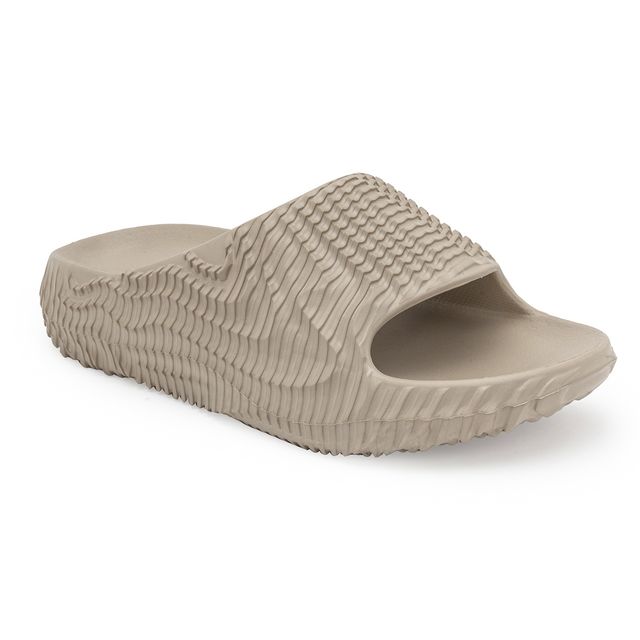 Red Tape Casual Sliders For Men | Relaxing Slip-On Support | Beige | Size 8