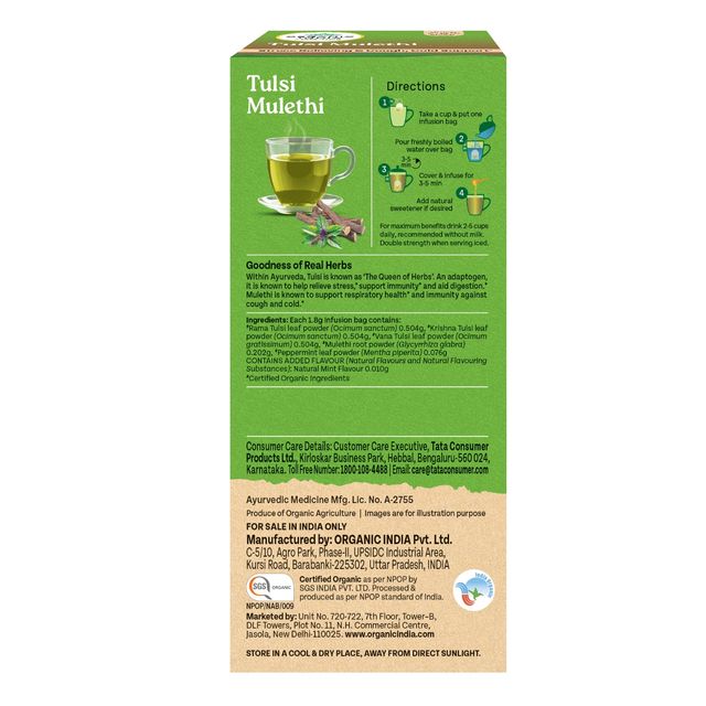 Organic India Tulsi Mulethi Organic Herbal Tea