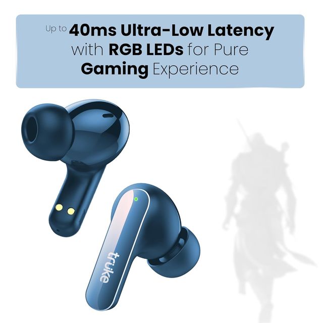 truke Buds F1 Ultra Truly Wireless Bluetooth Earbuds with 60H Battery, Spatial Audio - Blue