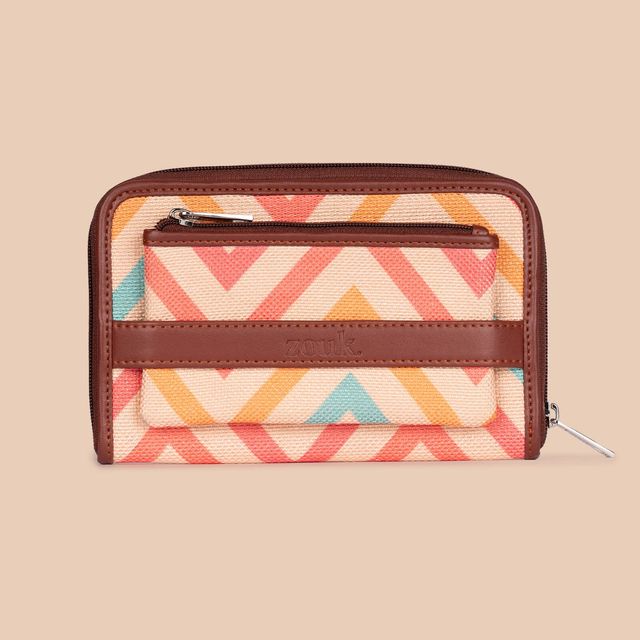 Zouk Unisex Abstract Vegan Leather Wallets | Multicolour - One Size